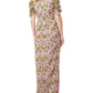 Js Collections Jemma Embroidered Cold Shoulder Column Gown In Amethyst/Chartreuse Size 2
