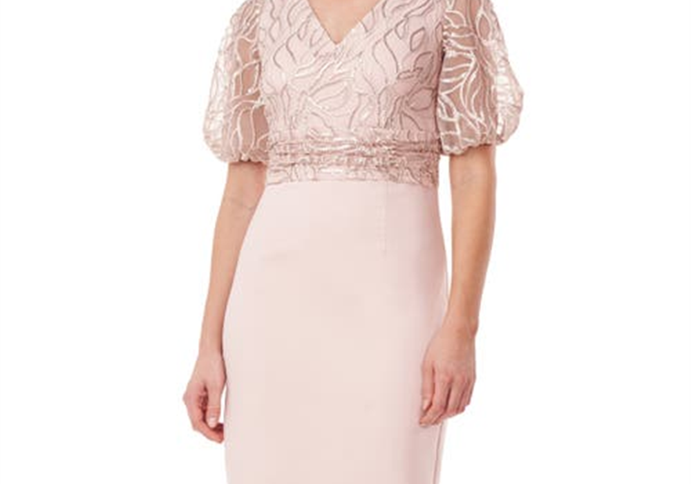 JS Collections Emersyn Beaded Midi Dress, English Rose, Size 6