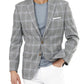 Ralph Lauren Men's Single Breasted Windowpane Plaid Classic Fit Wool Blend Sport Coat Gray Size 48