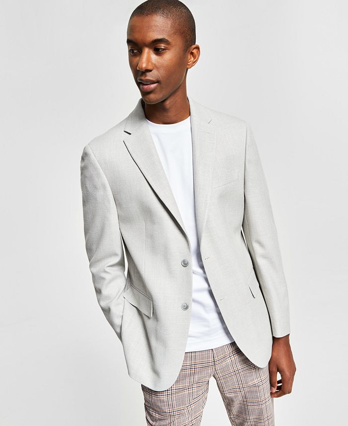Tommy Hilfiger Men's Slim Fit Solid Weave Blazer Gray Size 38