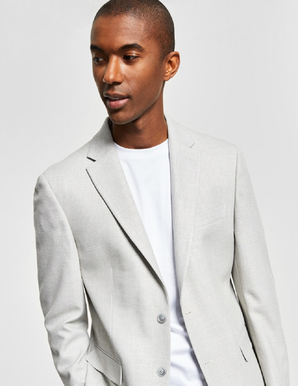 Tommy Hilfiger Men's Slim Fit Solid Weave Blazer Gray Size 38