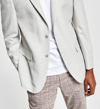 Tommy Hilfiger Men's Slim Fit Solid Weave Blazer Gray Size 38