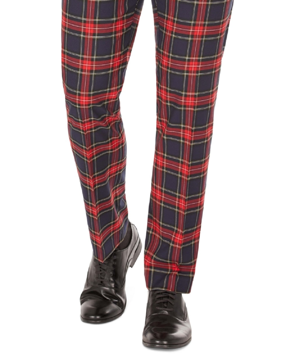 Tommy Hilfiger Men's Modern Fit Th Flex Stretch Check Performance Pants Blue Size 32X32