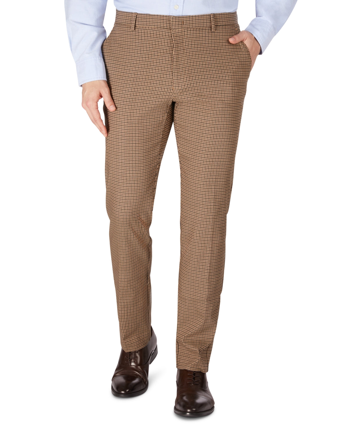 Tommy Hilfiger Men's Modern Fit Th Flex Stretch Patterned Performance Pants Brown Size 32X32
