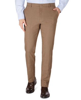 Tommy Hilfiger Men's Modern Fit Th Flex Stretch Patterned Performance Pants Brown Size 32X32