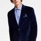 Alfani Men's Slim-Fit Solid Velvet Blazer Blue Size 38