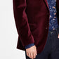 Alfani Men's Slim Fit Solid Velvet Blazer Red Size 42
