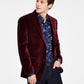 Alfani Men's Slim Fit Solid Velvet Blazer Red Size 42