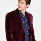Alfani Men's Slim Fit Solid Velvet Blazer Red Size 46