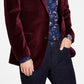 Alfani Men's Slim Fit Solid Velvet Blazer Red Size 46