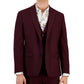 Bar III Men's Slim Fit Burgundy Solid Suit Jacket Red Size 36