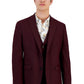 Bar III Men's Slim Fit Burgundy Solid Suit Jacket Red Size 36