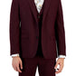 Bar III Men's Slim Fit Burgundy Solid Suit Jacket Red Size 36