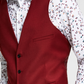 Bar III Men's Slim Fit Red Solid Suit Vest Red Size Large