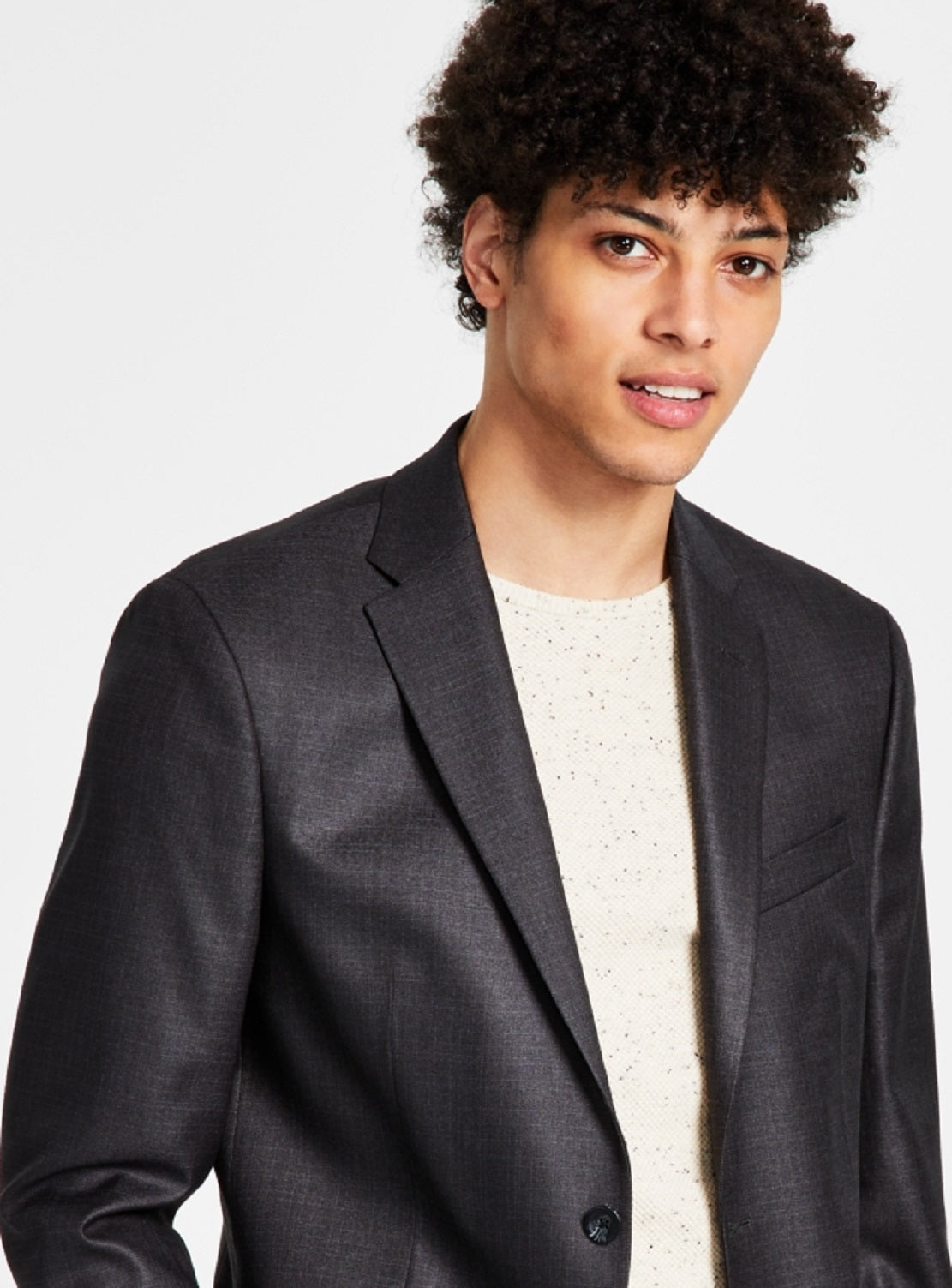 Kenneth Cole Reaction Men's Techni Cole Suit Separate Slim Fit Suit Jacket Gray Size 38