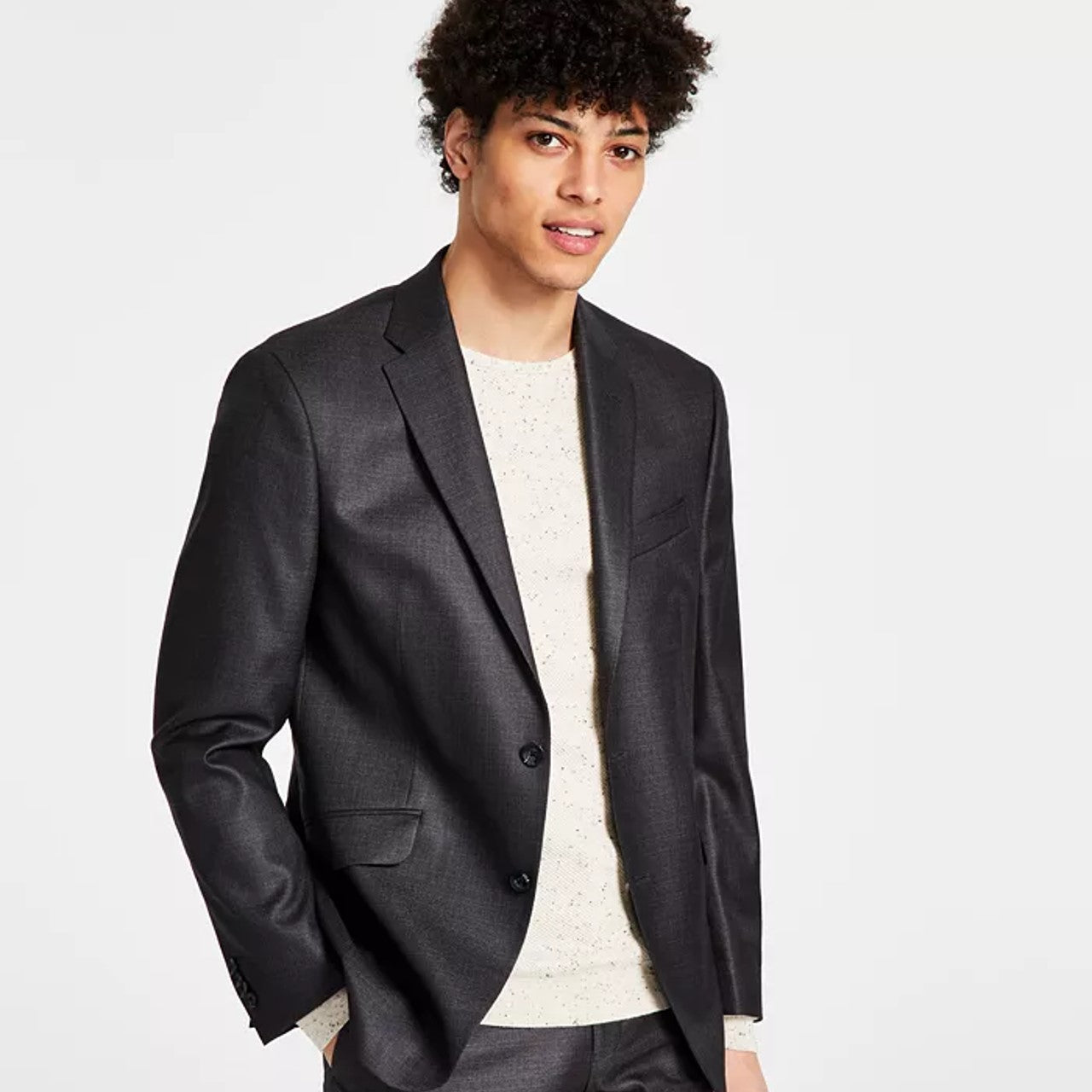 Kenneth Cole Reaction Men's Separate Slim Fit Suit Jacket Black Size 48