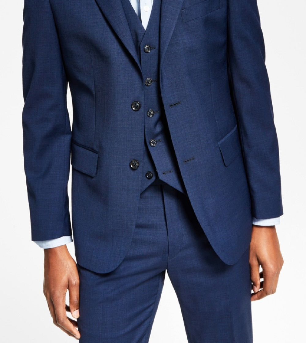 Tommy Hilfiger Men's Modern Fit Th Flex Stretch Solid Suit Jacket Blue Size 38