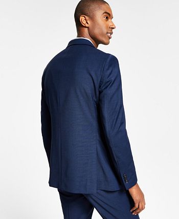 Tommy Hilfiger Men's Modern Fit Th Flex Stretch Solid Suit Jacket Blue Size 42