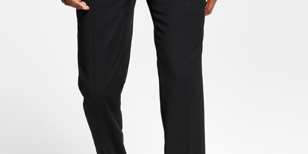 Tommy Hilfiger Men's Modern Fit Th Flex Stretch Wool Suit Separate Pants Black Size 38X32