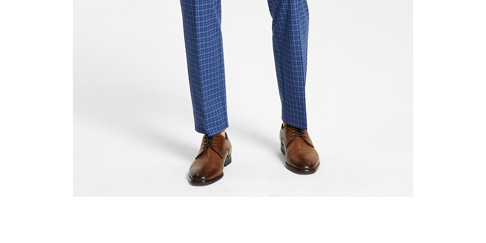 Tommy Hilfiger Men's Modern Fit Th Flex Stretch Check Performance Pants Blue Size 30X30
