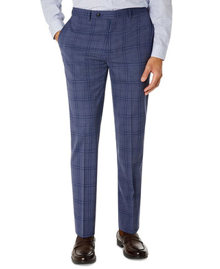 Calvin Klein Men's Slim Fit Plaid Suit Separate Pant Blue Size 32X34