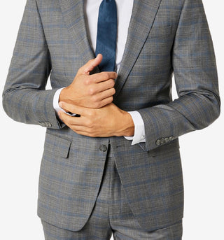 Calvin Klein Men's Slim Fit Plaid Suit Separate Jacket Gray Size 38
