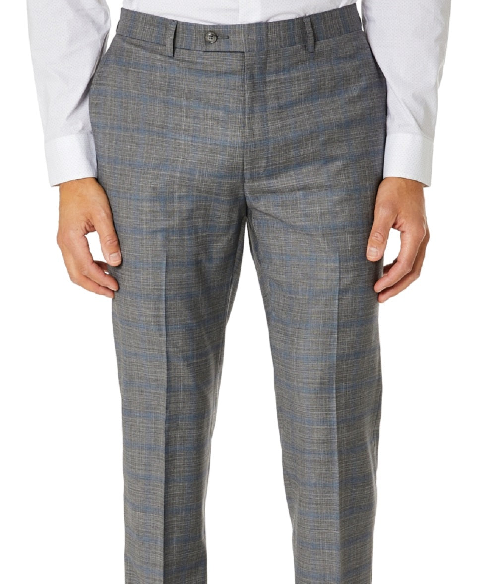 Calvin Klein Men's Slim Fit Plaid Suit Separate Pant Gray Size 32X32