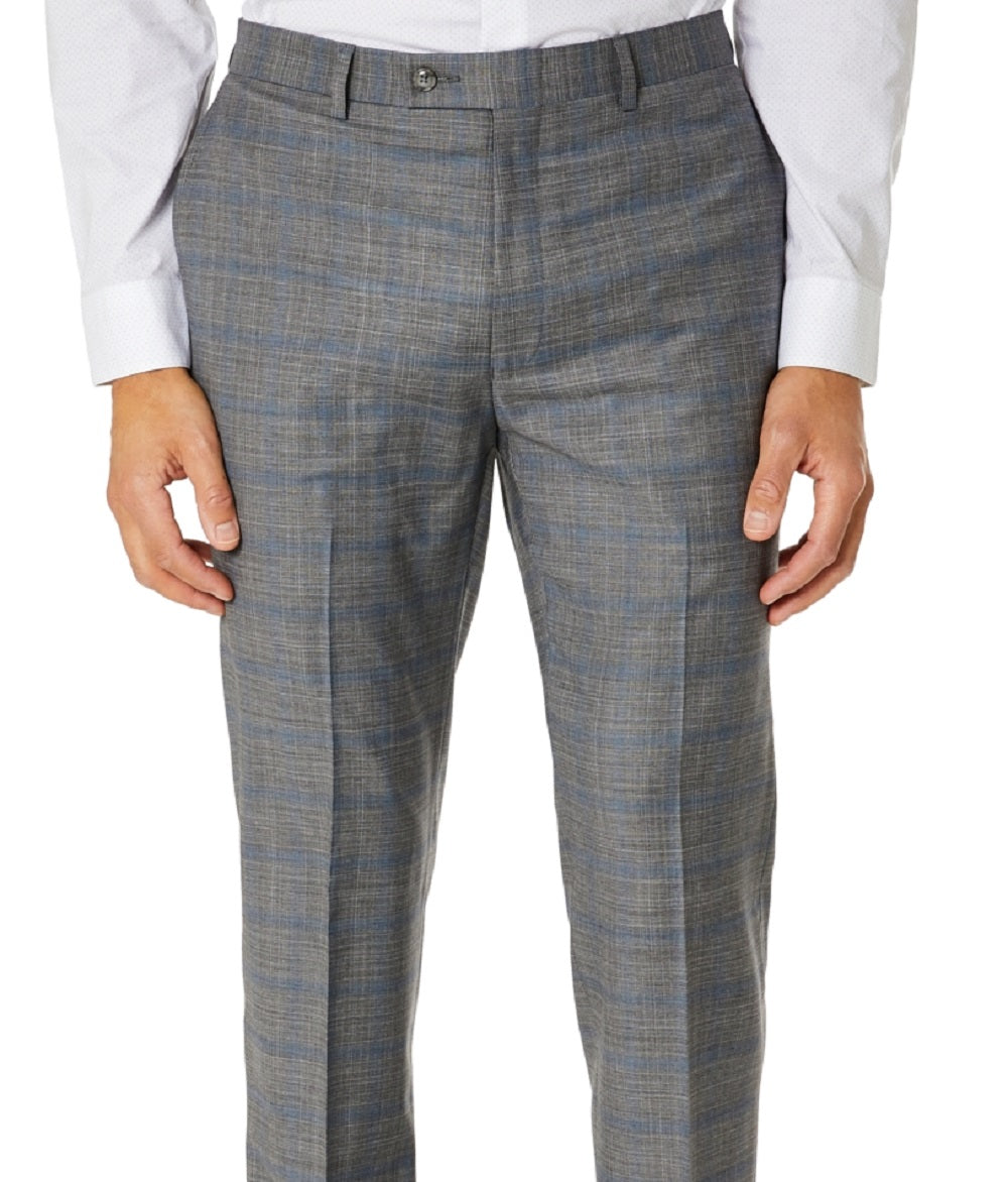 Calvin Klein Men's Slim Fit Plaid Suit Separate Pant Gray Size 34X30