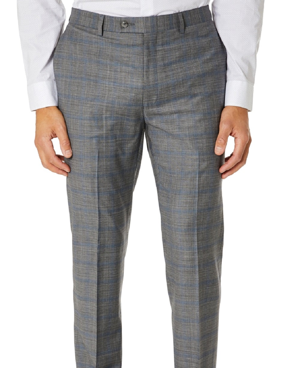 Calvin Klein Men's Slim Fit Plaid Suit Separate Pant Gray Size 34X32