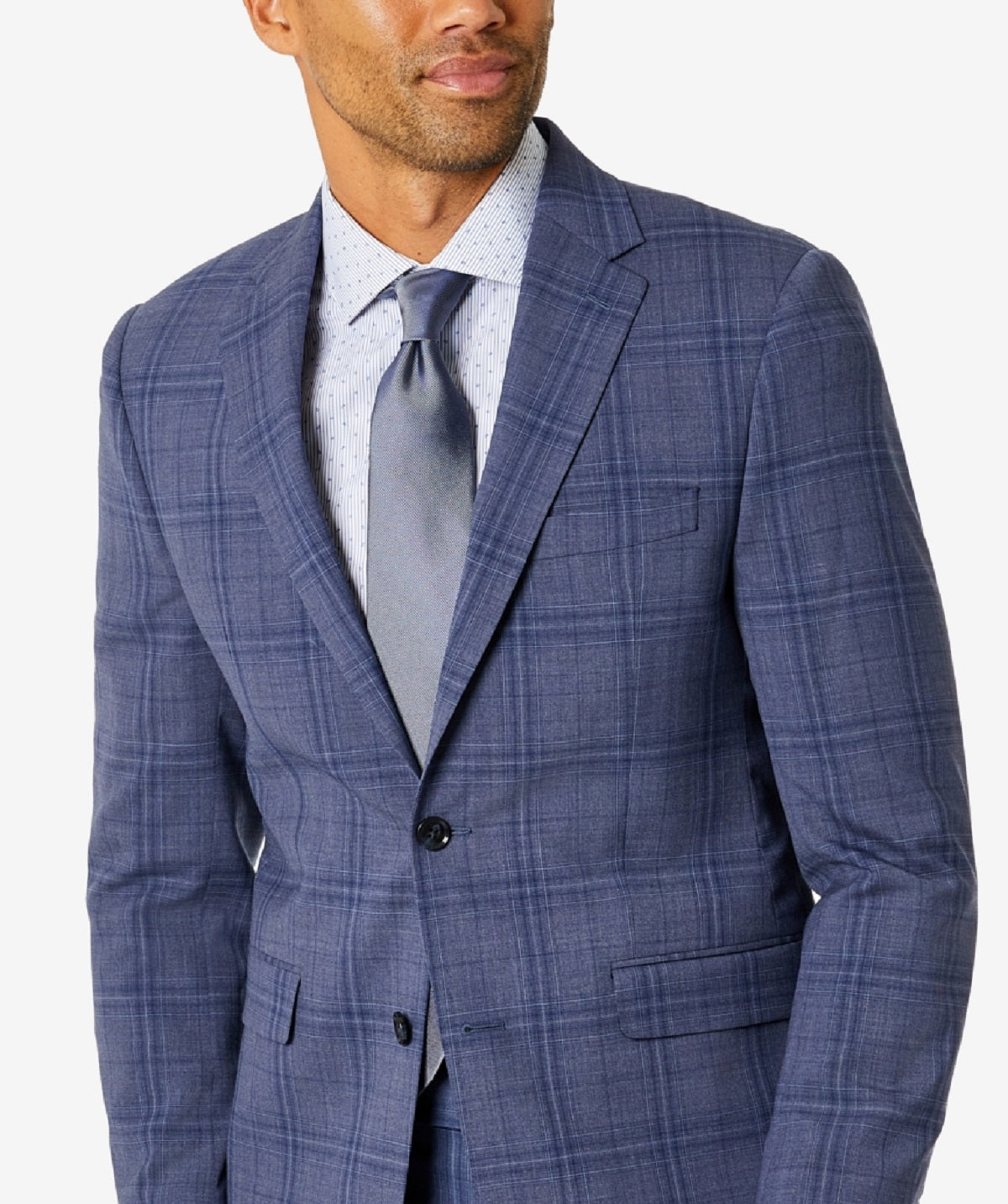 Calvin Klein Men's Skinny Fit Infinite Stretch Solid Suit Jacket Blue Size 42