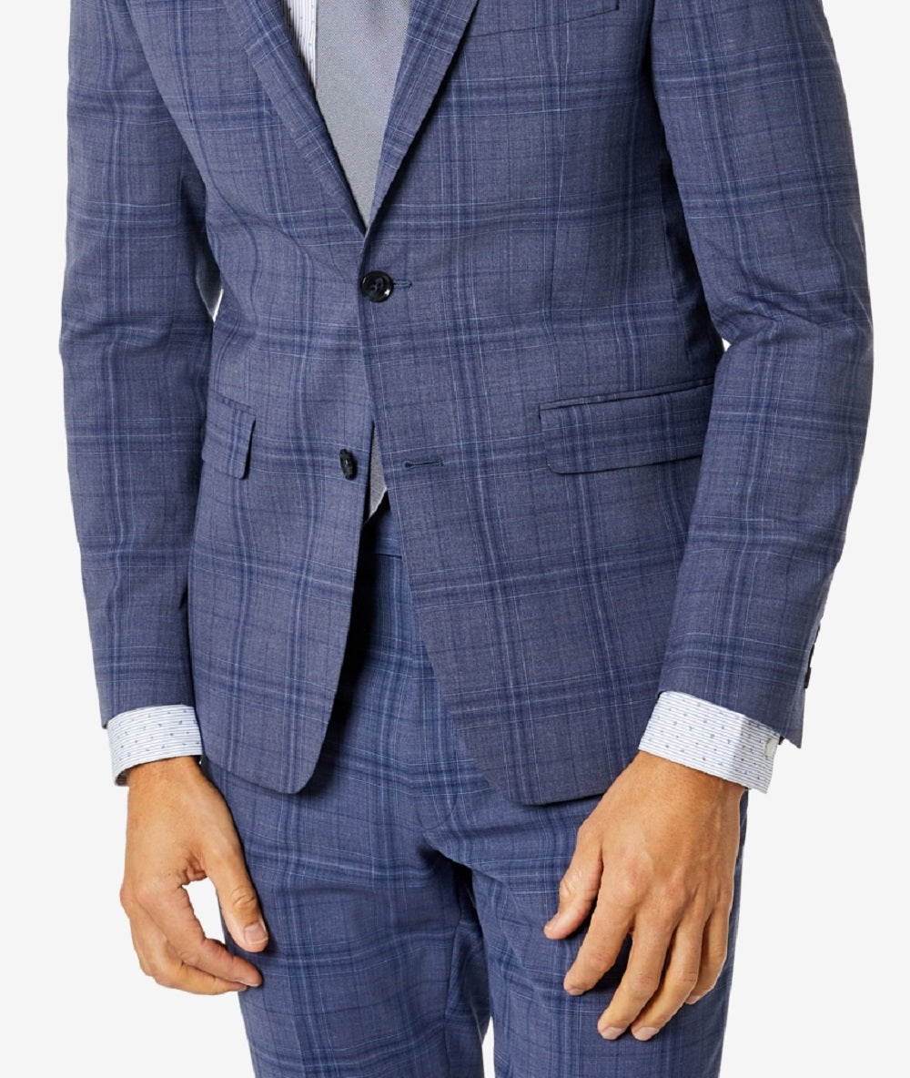 Calvin Klein Men's Skinny Fit Infinite Stretch Solid Suit Jacket Blue Size 42