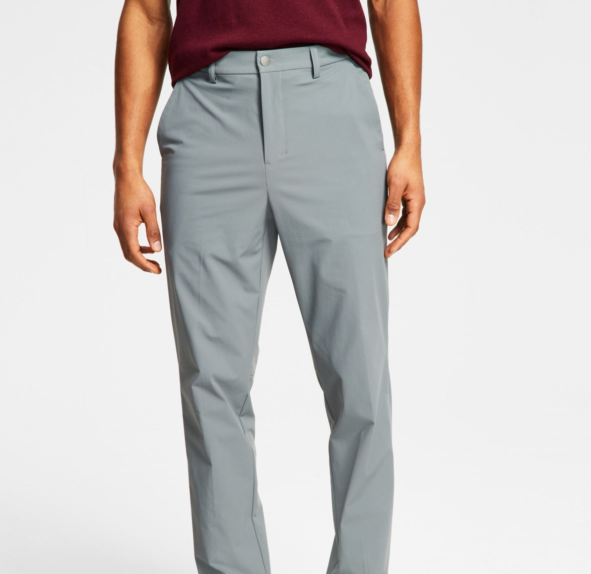 Calvin Klein Men's Slim Fit Tech Solid Performance Dress Pants Gray Size 31X32