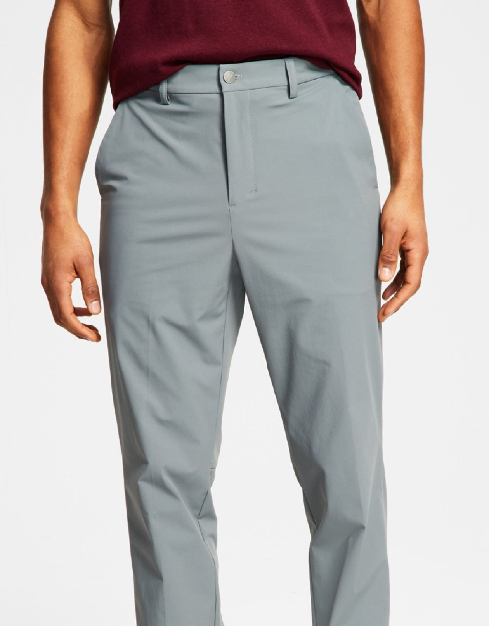 Calvin Klein Men's Slim Fit Tech Solid Performance Dress Pants Gray Size 34X32