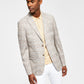 Tommy Hilfiger Men's Modern Fit Plaid Blazer Beige Size 42