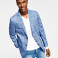 Tommy Hilfiger Men's Modern Fit Blue Plaid Blazer Blue Size 42