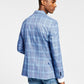Tommy Hilfiger Men's Modern Fit Blue Plaid Blazer Blue Size 42