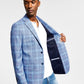 Tommy Hilfiger Men's Modern Fit Blue Plaid Blazer Blue Size 42
