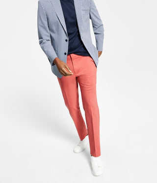 Tommy Hilfiger Men's Modern Fit Stretch Seersucker Check Blazer Blue Size 44