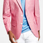 Tommy Hilfiger Men's Abstract Stripe Modern Fit Chambray Blazer Red Size 38