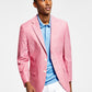 Tommy Hilfiger Men's Abstract Stripe Modern Fit Chambray Blazer Red Size 40