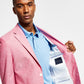 Tommy Hilfiger Men's Abstract Stripe Modern Fit Chambray Blazer Red Size 42