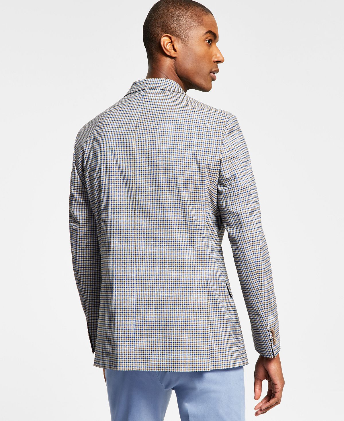 Tommy Hilfiger Men's Modern Fit Check Blazer Brown Size 44