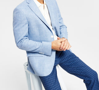 Tommy Hilfiger Men's Slim Fit Solid Weave Blazer Blue Size 38