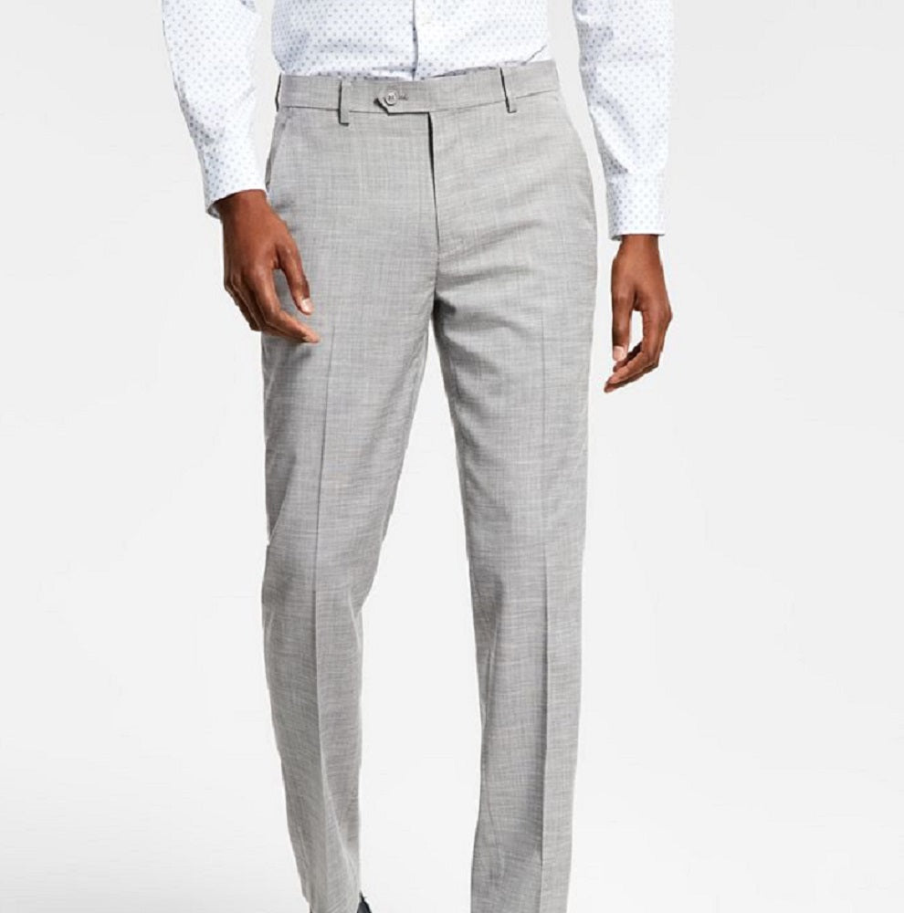 Alfani Men's Slim Fit Solid Knit Suit Pants Gray Size 32X30