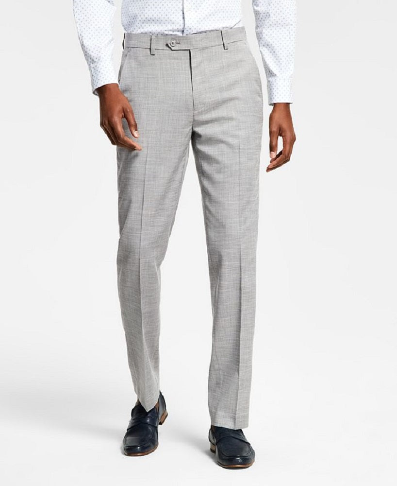 Alfani Men's Slim Fit Solid Knit Suit Pants Gray Size 34X30