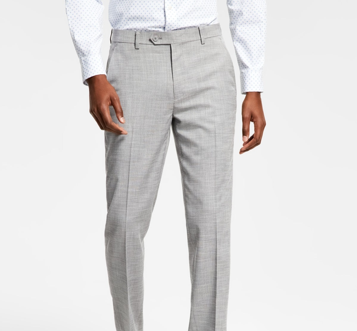 Alfani Men's Slim Fit Solid Knit Suit Pants Gray Size 34X32