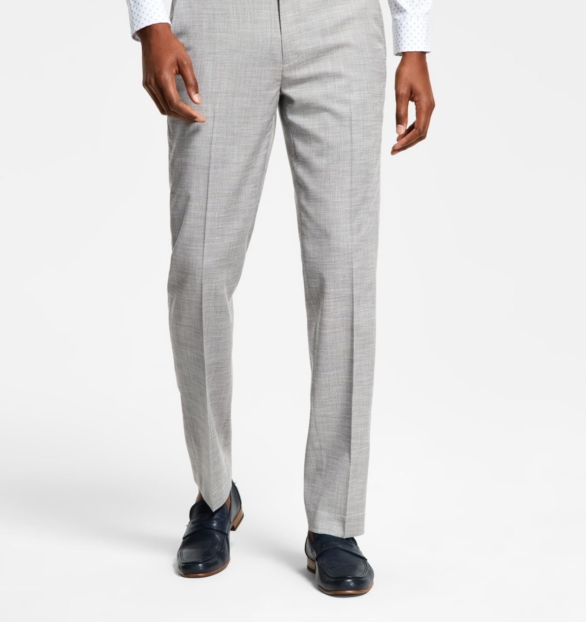 Alfani Men's Slim Fit Solid Knit Suit Pants Gray Size 34X32