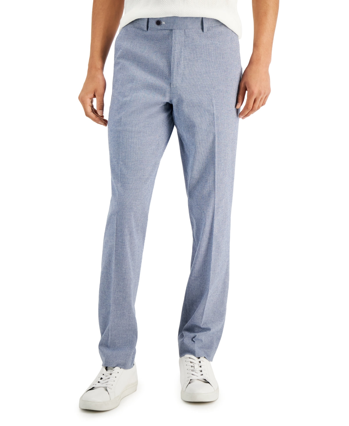 Alfani Men's Slim Fit Seersucker Check Suit Separate Pants Blue Size 34X30