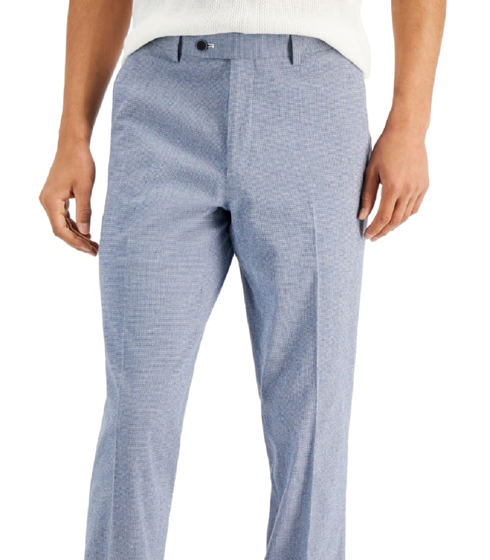 Alfani Men's Slim Fit Seersucker Check Suit Separate Pants Blue Size 34X30