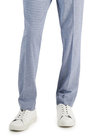 Alfani Men's Slim Fit Seersucker Check Suit Separate Pants Blue Size 34X30